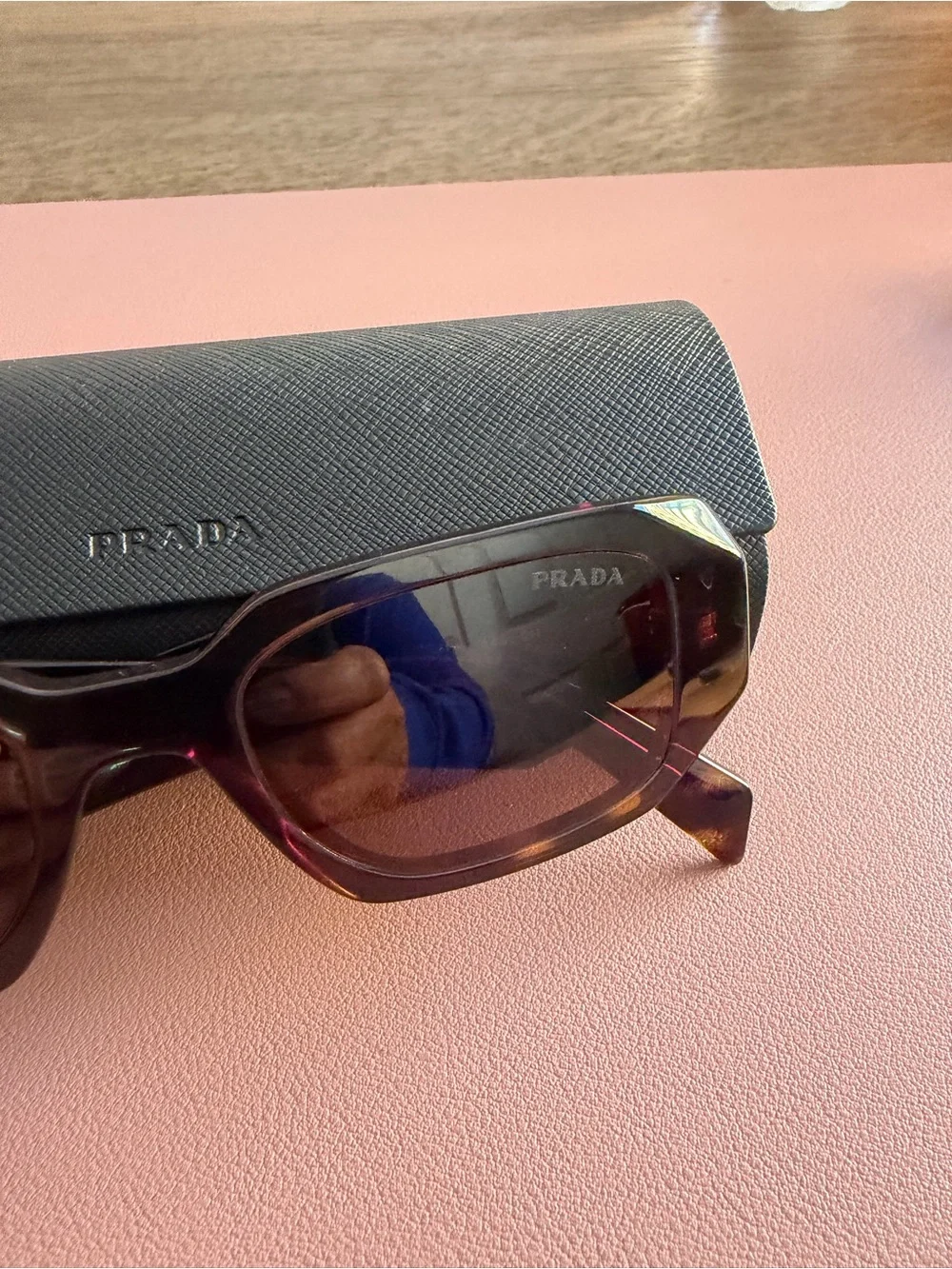 Prada Tortoiseshell Sunglasses with Black Case